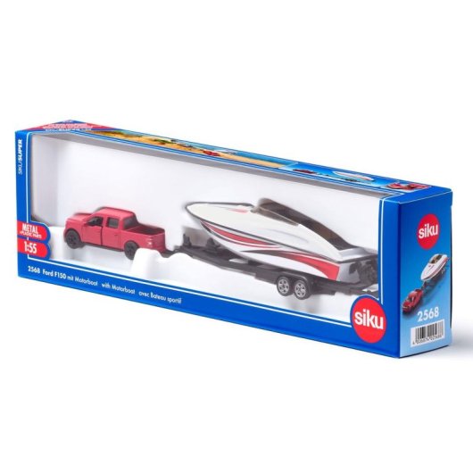 Set de modèles à échelle Siku Ford F150 avec bateau, 1:50, pré-assemblé