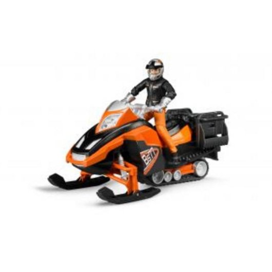 Modelo a escala Snowmobil BRUDER 1:16 con conductor y accesorios