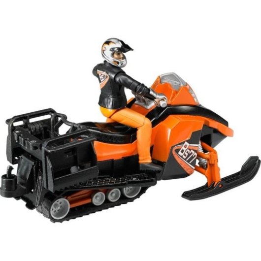Modelo a escala Snowmobil BRUDER 1:16 con conductor y accesorios