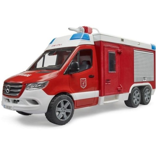 Camión de bomberos Mercedes Benz Sprinter BRUDER 1:16 con sonido e iluminación