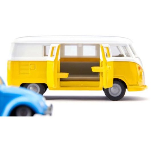 Set de modèles à l'échelle SIKU VW T1 avec remorque et VW Beetle 1:50