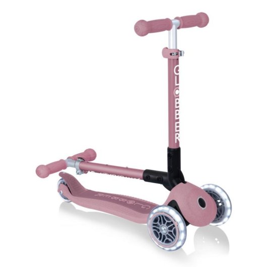 Patinete infantil Globber Junior plegable 3 ruedas luces Berry 50 kg