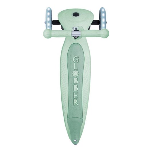 Patinete infantil Globber Junior plegable 3 ruedas luces LED verde claro