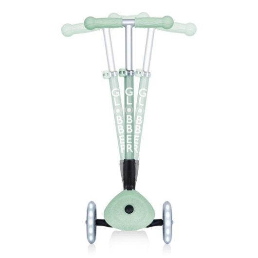 Patinete infantil Globber Junior plegable 3 ruedas luces LED verde claro