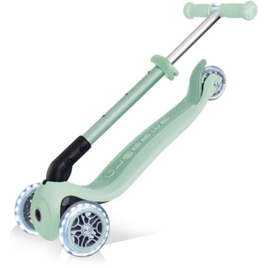 Patinete infantil Globber Junior plegable 3 ruedas luces LED verde claro
