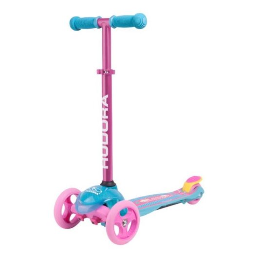 Patinette HUDORA Flitzkids 2.0 3 roues 50 kg Mancheron réglable Bleu/Rose