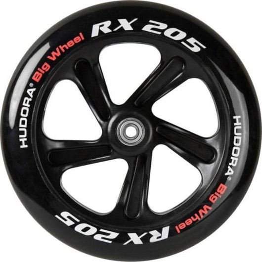 Trottinette HUDORA Big Wheel RX 205 roues 205 mm frein pied Noir Rouge