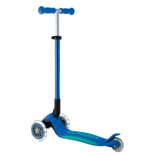 Patinete clásico Globber Primo Foldable Plus Lights 3 ruedas 50 kg azul oscuro