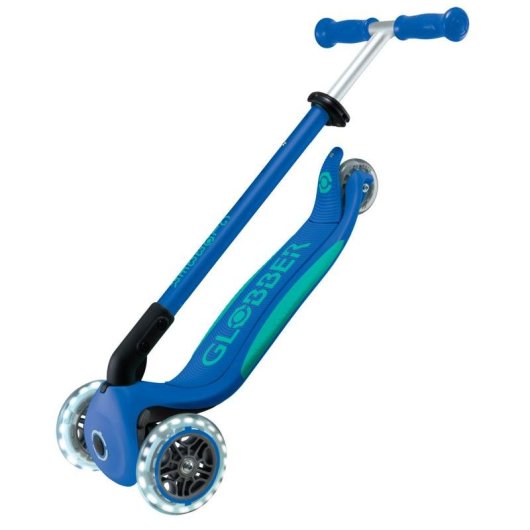 Patinete clásico Globber Primo Foldable Plus Lights 3 ruedas 50 kg azul oscuro