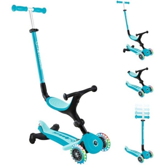Patinete GLOBBER Go-Up Active Lights 360 3 en 1 Azul 4 ruedas 50 kg
