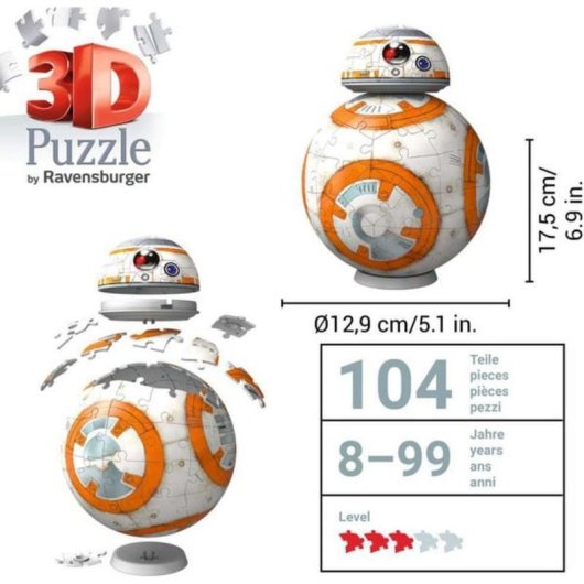 Puzzle 3D Ravensburger Star Wars BB-8 99 piezas