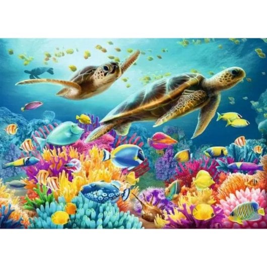 Puzzle Ravensburger 1000 pezzi Mondo sottomarino blu Animali