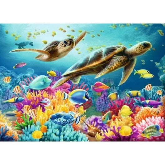 Puzzle Ravensburger 1000 pezzi Mondo sottomarino blu Animali