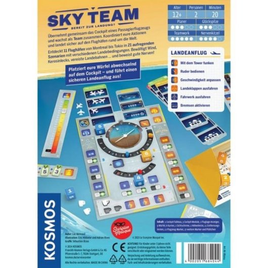 Juego de mesa Kosmos Sky Team, cooperativo, viaje y aventura, 2 jugadores, 12 años