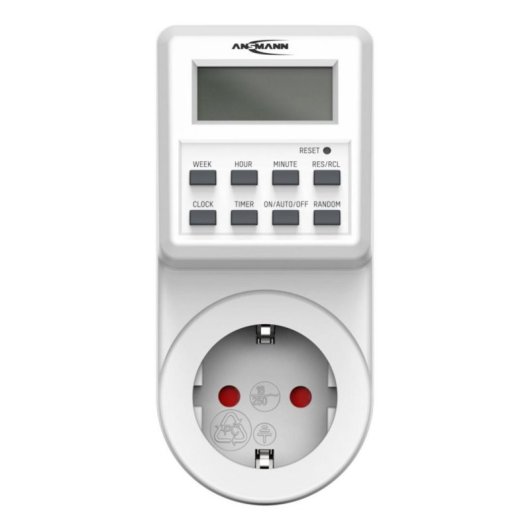 Prise intelligente Ansmann AES6 Alimentation filaire Contrôle manuel et minuterie hebdomadaire