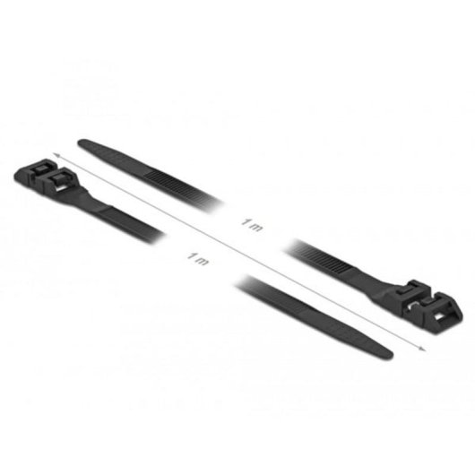 Briglia riutilizzabile DeLOCK 18891 Nylon Nero 1000 mm