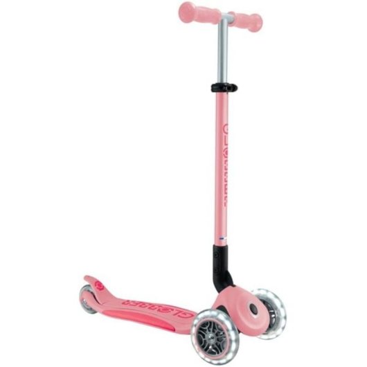 Patinete clásico Globber Primo Foldable Plus Lights 3 ruedas 50 kg rosa