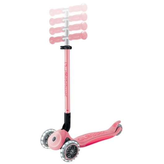 Patinete clásico Globber Primo Foldable Plus Lights 3 ruedas 50 kg rosa