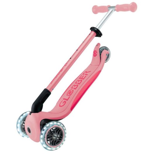Patinete clásico Globber Primo Foldable Plus Lights 3 ruedas 50 kg rosa