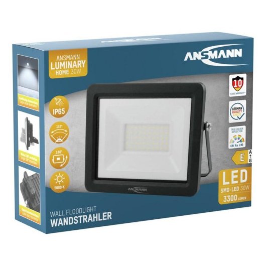 Luz de trabajo LED Ansmann WFL30W 30W 3300 lúmenes IP65 Negro