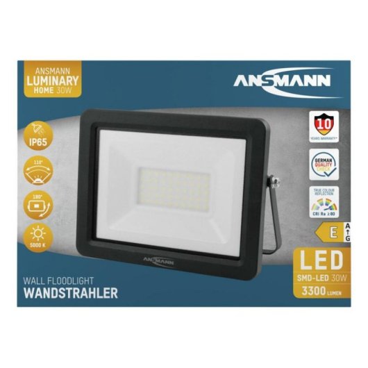 Luz de trabajo LED Ansmann WFL30W 30W 3300 lúmenes IP65 Negro