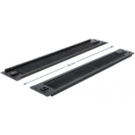 Panel pasacables avec brosse DeLOCK 2U noir 19” pour gestion de câbles