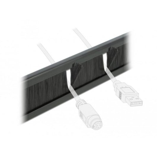 Panel pasacables avec brosse DeLOCK 2U noir 19” pour gestion de câbles
