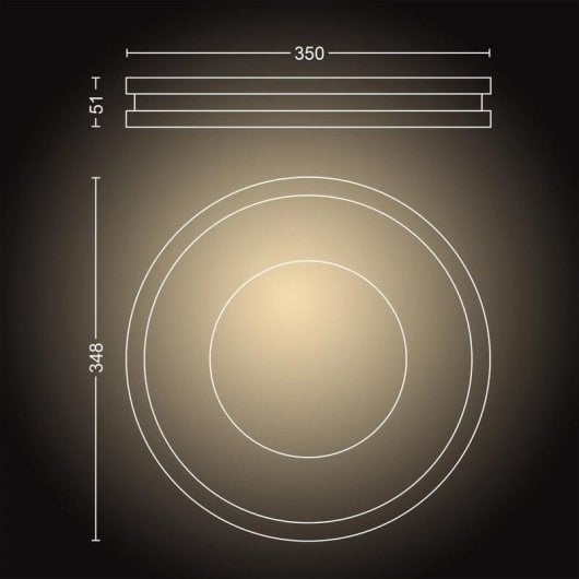 Plafond Lumière de Toit Intelligent Philips Hue White Ambiance Noir
