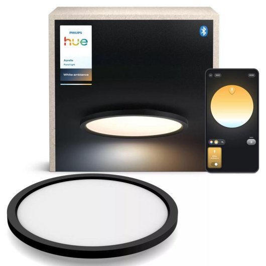 Panel LED rond Philips Hue Aurelle Bluetooth/Zigbee Noir