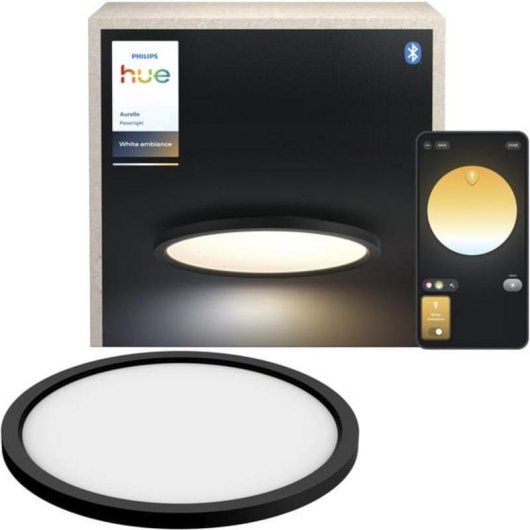 Panel LED rond Philips Hue Aurelle Bluetooth/Zigbee Noir