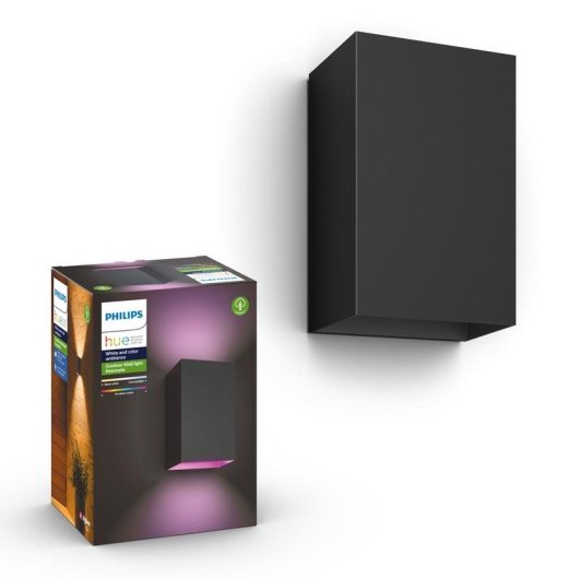 Aplique mural para exteriores Philips Hue White and Color ambiance Resonate Negro
