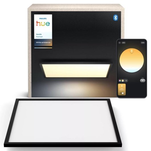 Panel cuadrado inteligente Philips Hue Aurelle Bluetooth/Zigbee Negro 600 mm