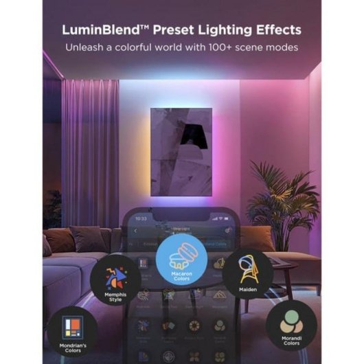 Cinta luminosa Govee Light 2 Pro 5 m RGBWW adhésive intérieure