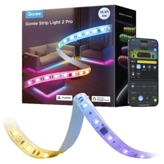 Cinta luminosa Govee Light 2 Pro 5 m RGBWW adhésive intérieure