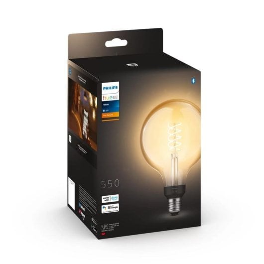 Bombilla Inteligente Philips Hue G125 E27 Filamento Globo Transparente