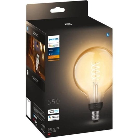 Bombilla Inteligente Philips Hue G125 E27 Filamento Globo Transparente