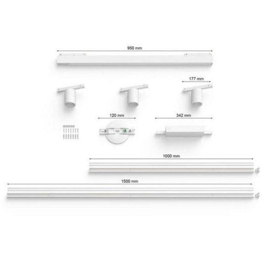 Kit d'éclairage intelligent Philips Hue Perifo pour plafond droit avec 3 spots et 1 barre lumineuse