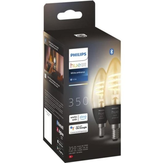 Lámpara LED Philips Hue E14 Vela 2 unidades 350 lm Regulable