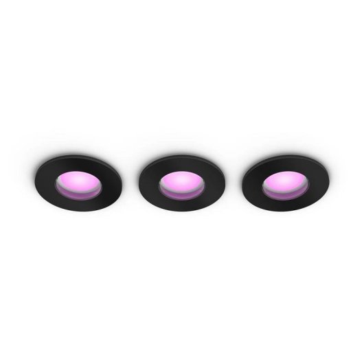 Foco empotrable inteligente Philips Hue Xamento 8,6" Negro Pack 3 unidades