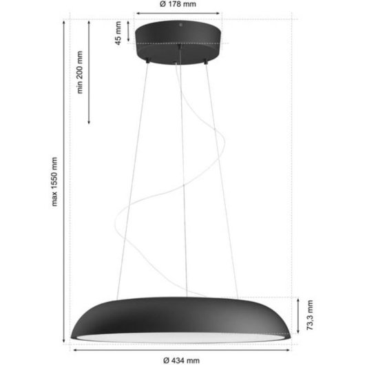 Lampada a sospensione intelligente Philips Hue White Ambiance Amaze nera