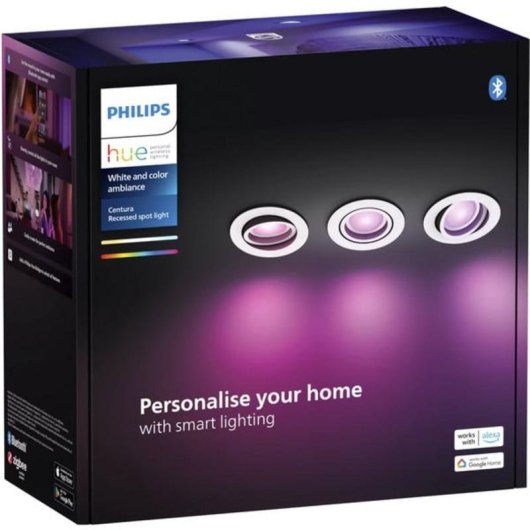 Foco incassabile intelligente Philips Hue White and Color ambiance Pack di 3