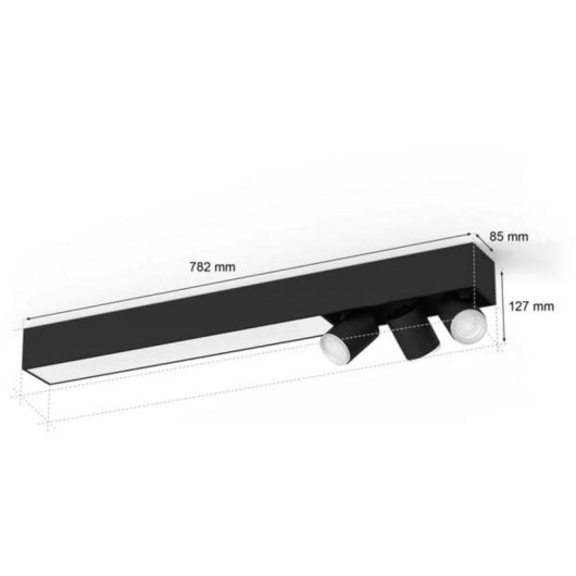 Plafón Inteligente Philips Hue Centris Negro 3 Focos Bluetooth/Zigbee