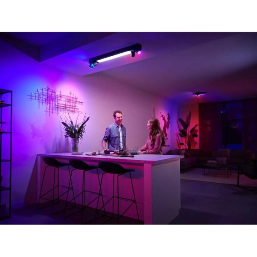 Plafón Inteligente Philips Hue Centris Negro 4 Focos Bluetooth/Zigbee