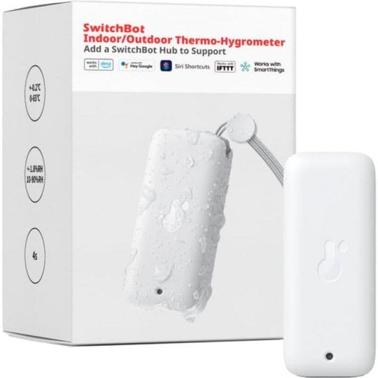 Higrómetro Inteligente SwitchBot W3400010 Wi-Fi IP65 Interior Exterior