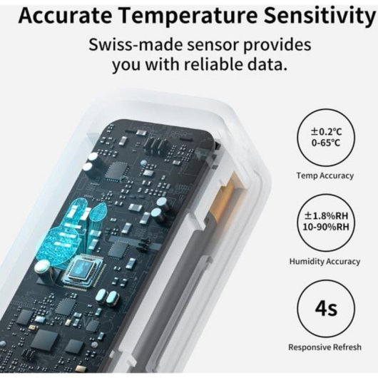 Higrómetro Inteligente SwitchBot W3400010 Wi-Fi IP65 Interior Exterior