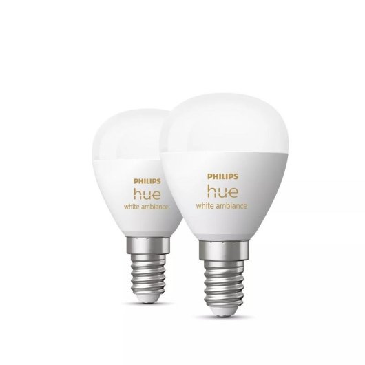 Bombilla inteligente Philips Hue White Ambiance E14 P45 Paquete de 2