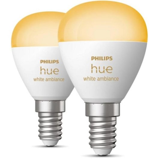 Bombilla inteligente Philips Hue White Ambiance E14 P45 Paquete de 2