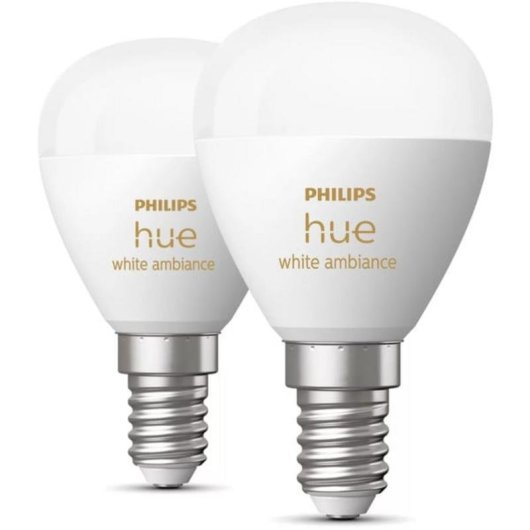 Bombilla inteligente Philips Hue White Ambiance E14 P45 Paquete de 2