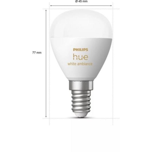 Bombilla inteligente Philips Hue White Ambiance E14 P45 Paquete de 2