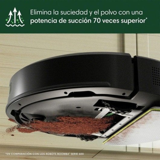 iRobot Roomba 105 Combo Robot Aspirador y Friegasuelos 7000Pa Negro + Base de Autovaciado + Pack  de 3 cepillos